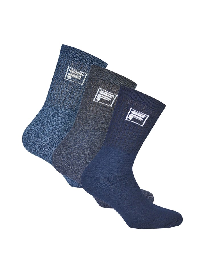 Socken 3er Pack in Marine