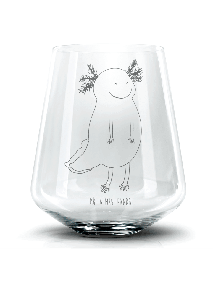 Blümchentail Glas Axolotl Glücklich ohne Spruch in Transparent
