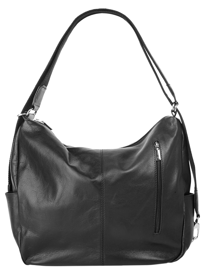 Rucksack-Shopper echt Leder in schwarz