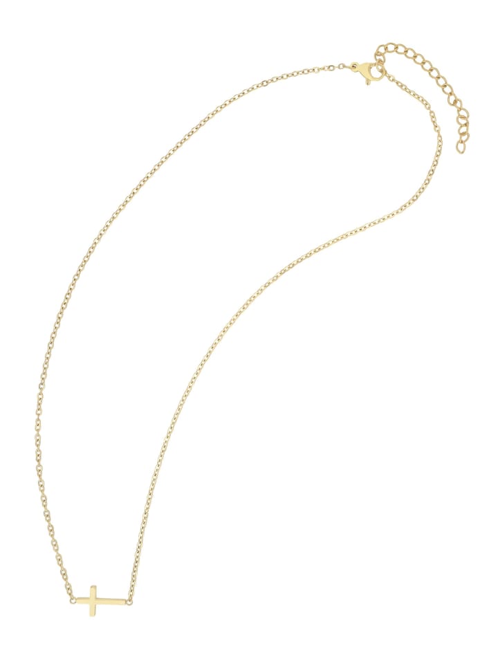 Damen Halskette mit Anhänger – Kreuz aus Edelstahl in gold