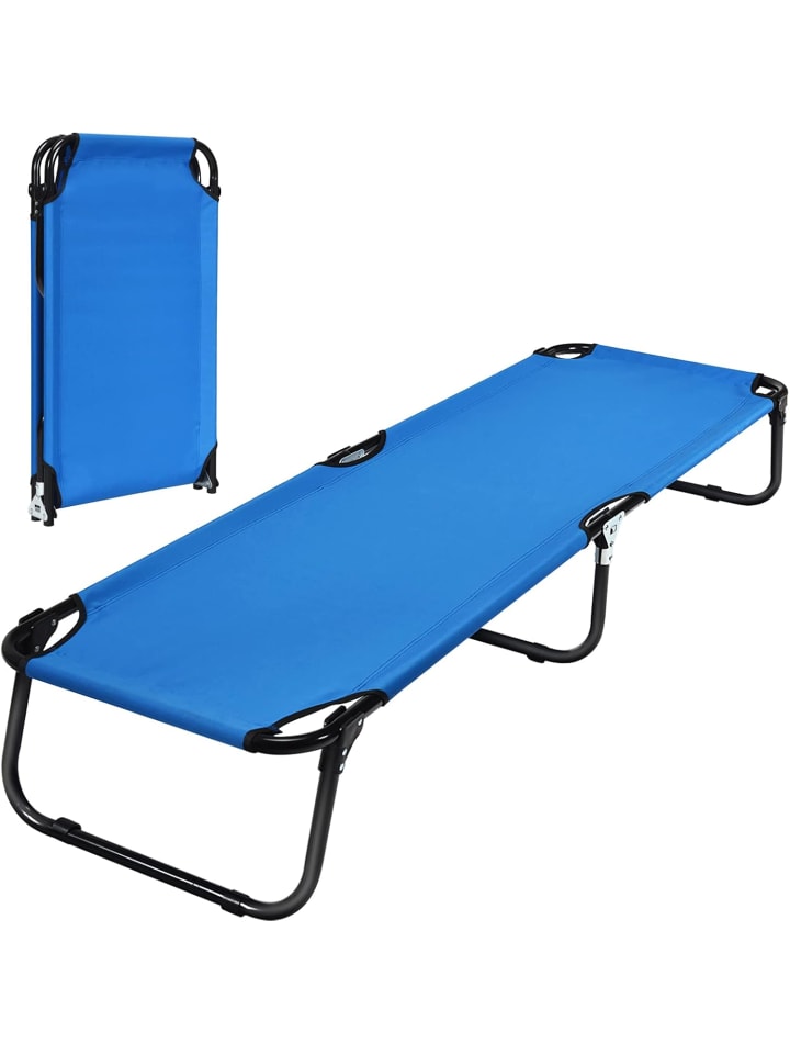 Campingbett bis 150 kg belastbar in Blau