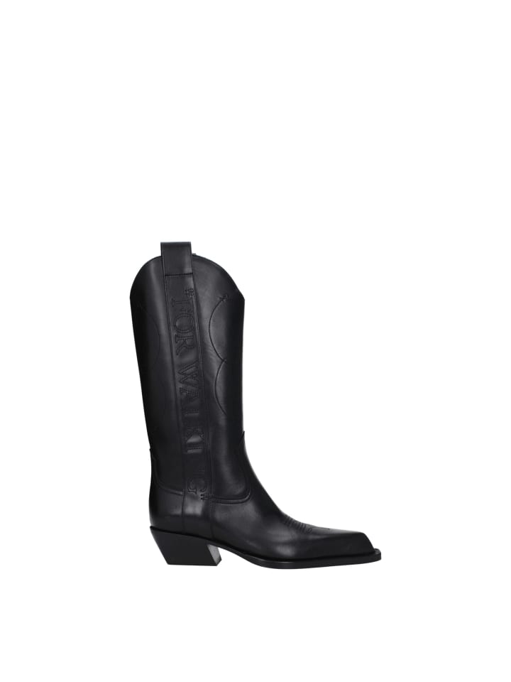 Schwarz Leder High Absatz Stiefel
