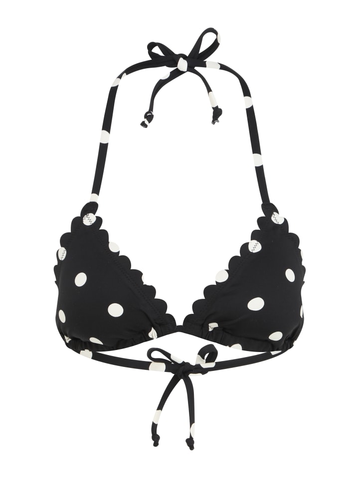 Triangel-Bikini-Top in schwarz-weiß