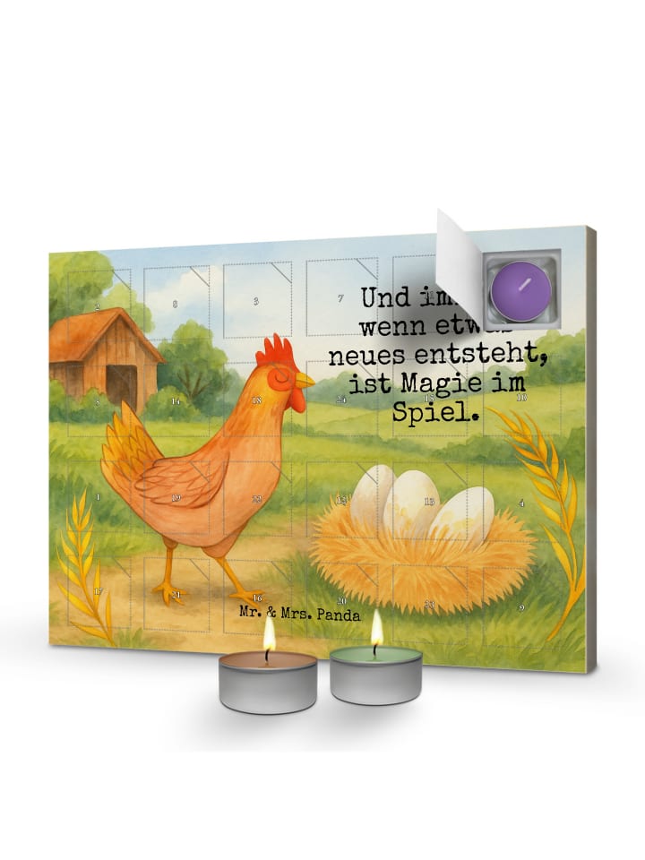 Adventskalender Huhn Stolz Design mit Spruch in Weiß