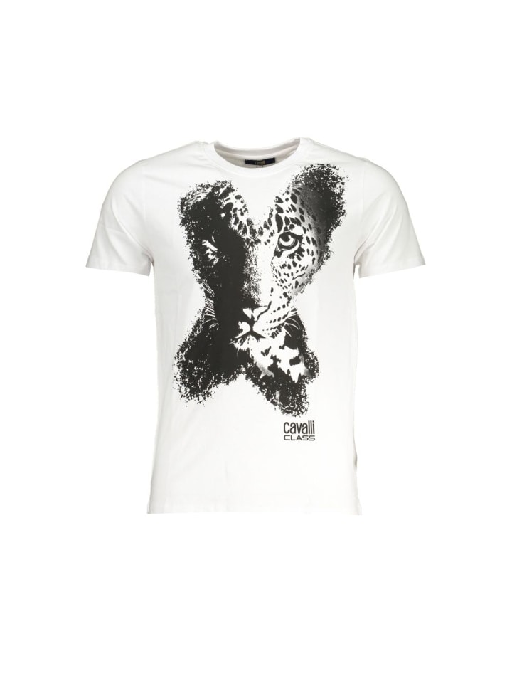Weiß Baumwolle Herren T-Shirt