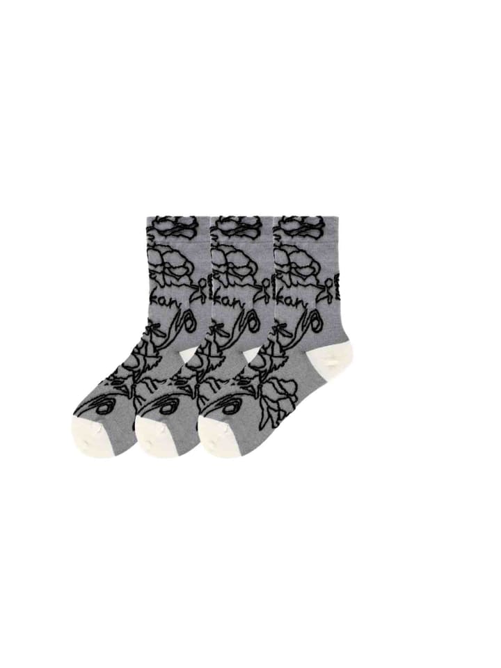 3er-Pack 3D-Relief Socken für Damen in Beige