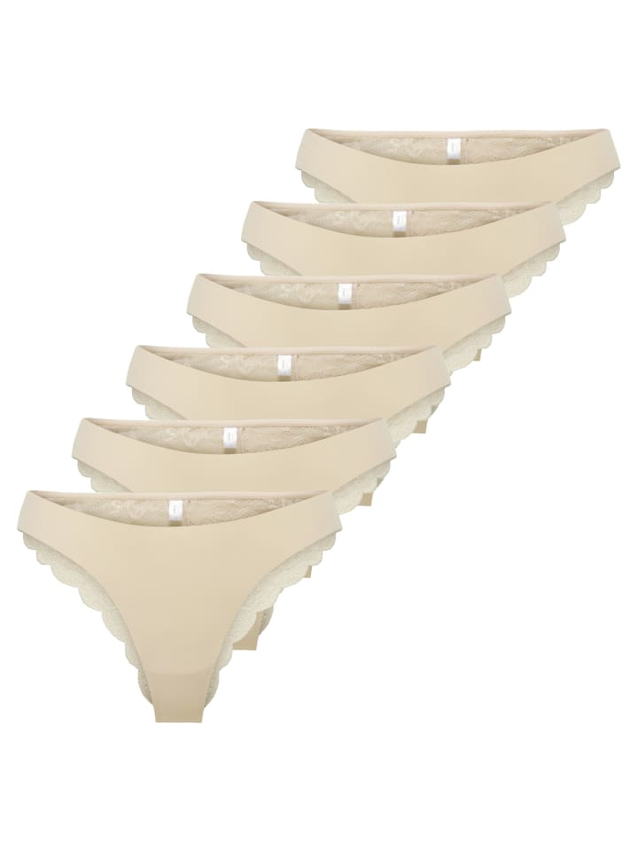 Slip 6er Pack in Beige
