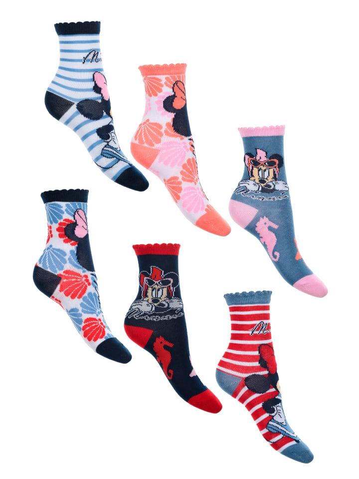 6er-Set: Socken Strümpfe in Mehrfarbig