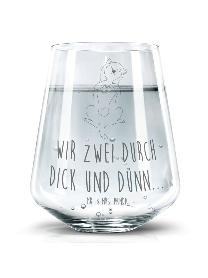 Tumbler Hund Streicheln mit Spruch in Transparent