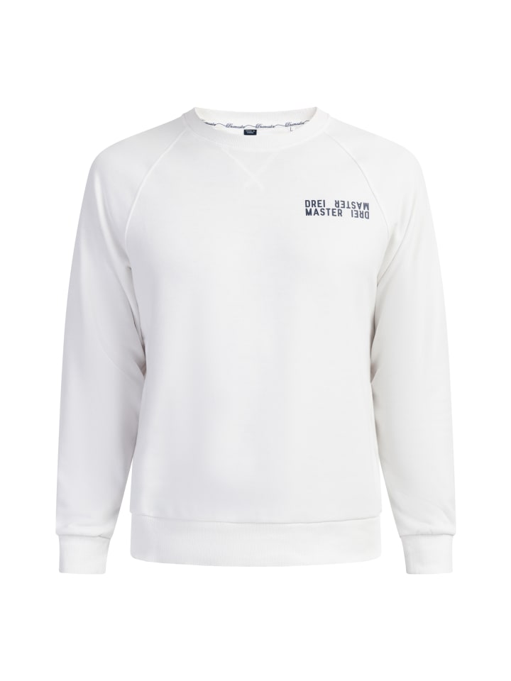 Herren Sweatshirt Mit Rundhals in Weiss