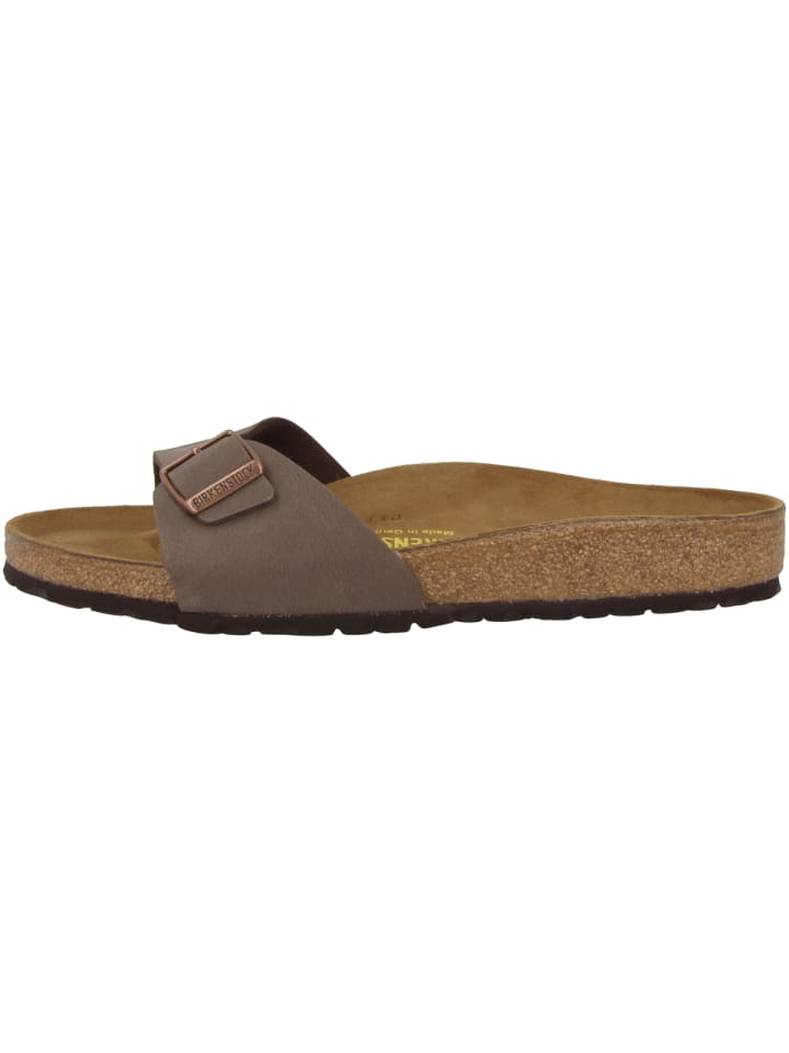 Pantolette Madrid Birko-Flor Nubuk normal in braun