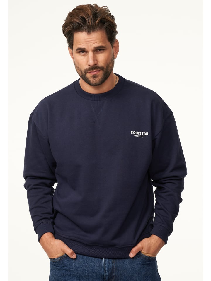 Sweatshirt - S2PAJU Oversize Pullover Crew-Neck Sweater in Navy