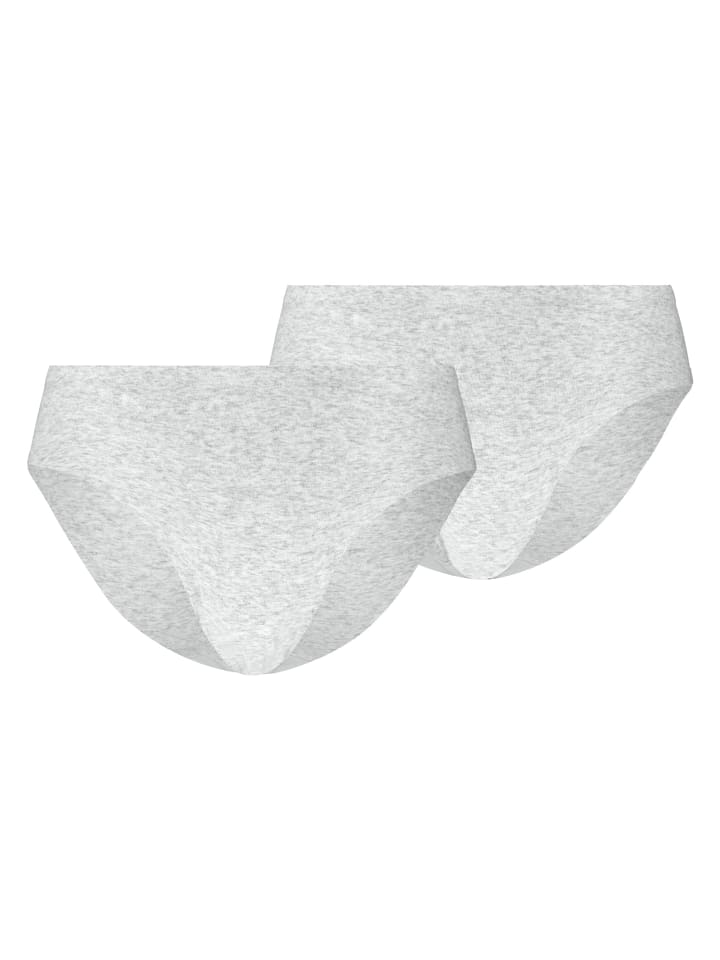 2er Pack Invisible Ultra Soft Cotton Briefs in Hellgrau