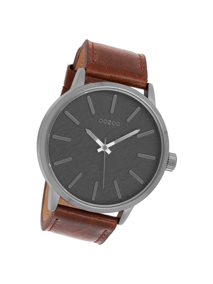 Analog-Armbanduhr Oozoo Timepieces braun extra groß (ca. 48mm)