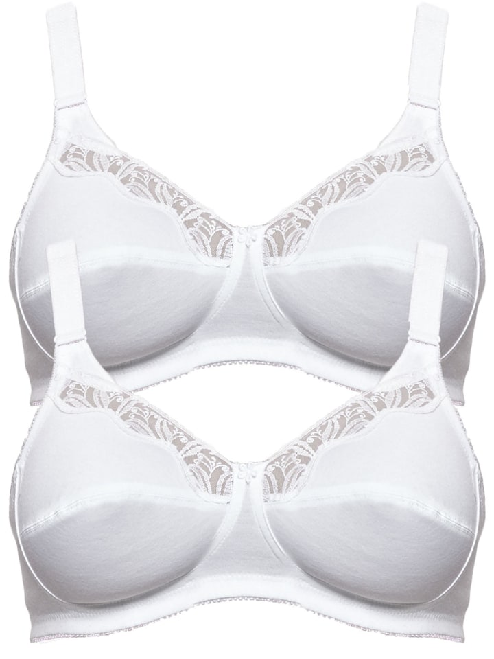 2er Pack BH ohne Bügel Cotton in Weiss Weiss