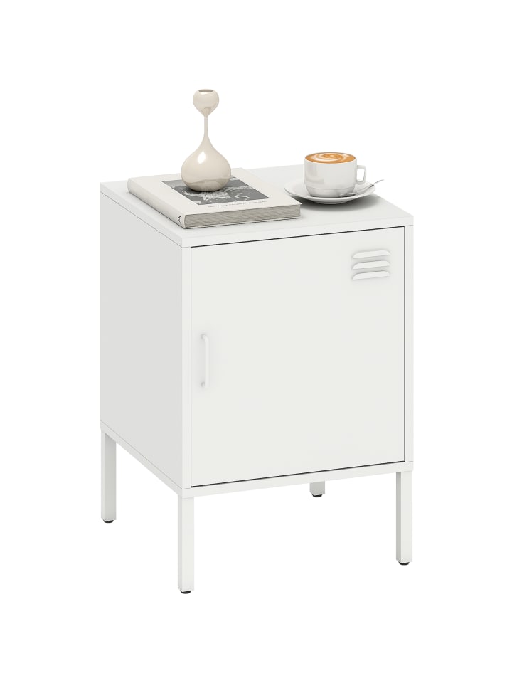 Nachttisch in Weiß 40L x 40B x 56H cm