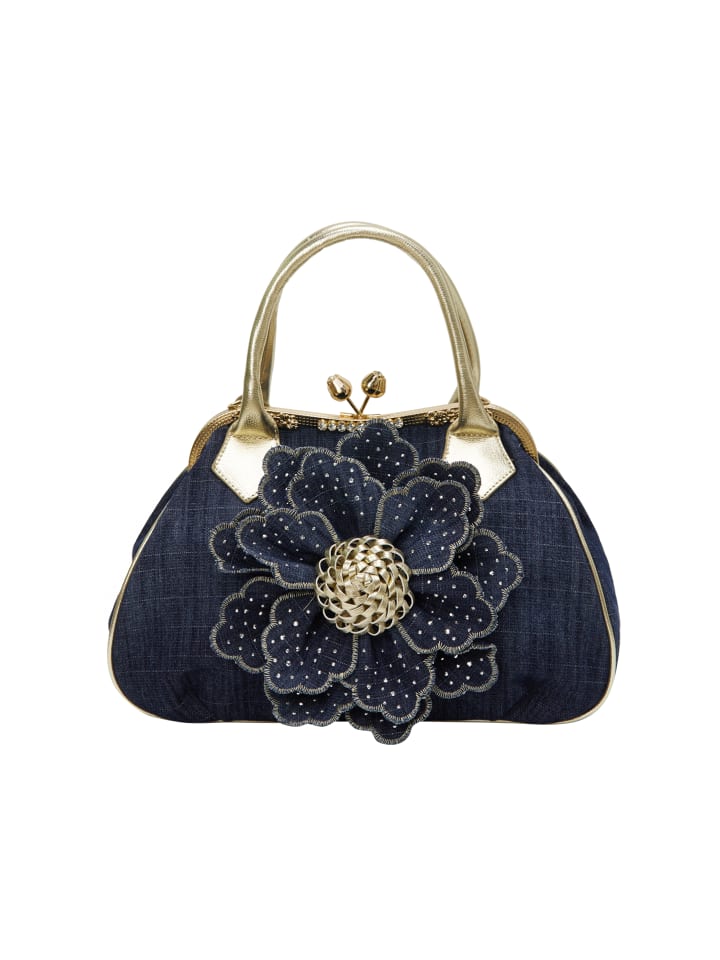 Women Handbag in Gold Denim