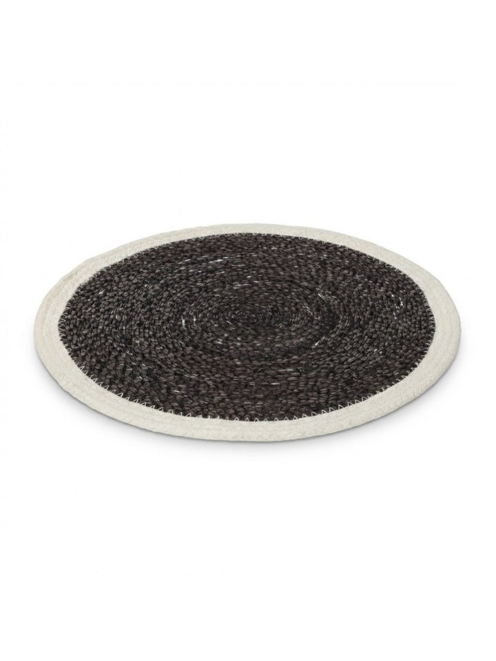 6-tlg. Tischset in Schwarz/ Creme - Ø 37 cm