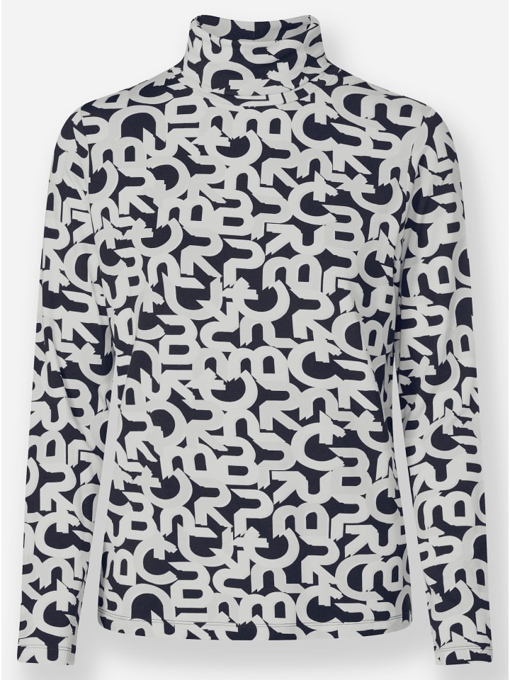 Druck-Shirt in marine-ecru-bedruckt
