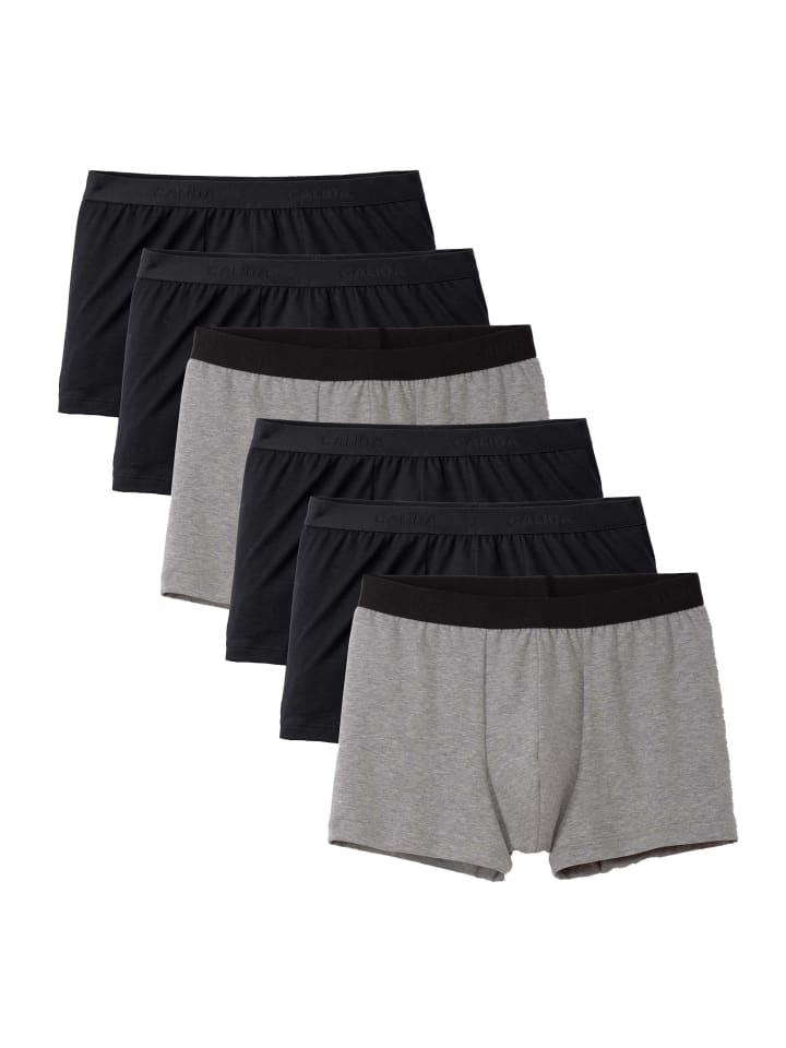 Boxershort 6er Pack in Schwarz/Grau