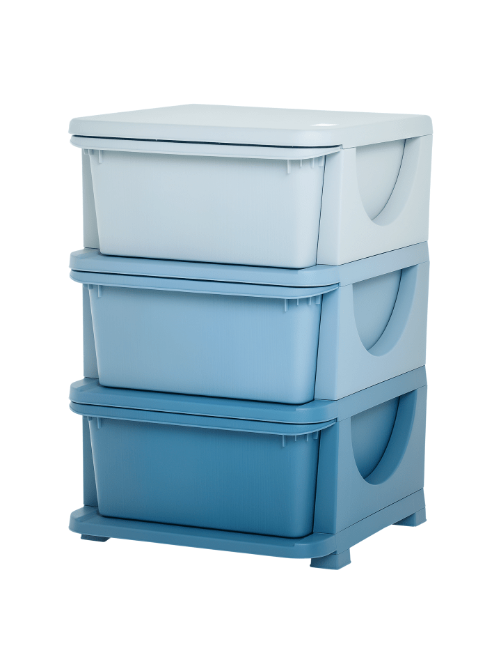 Schubladenschrank in Blau 75L x 37B x 56,5H cm