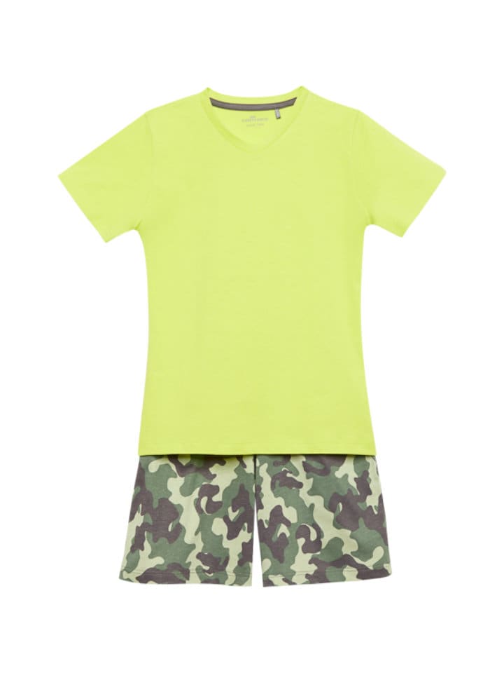 Kinder Schlafanzug kurz in Lime