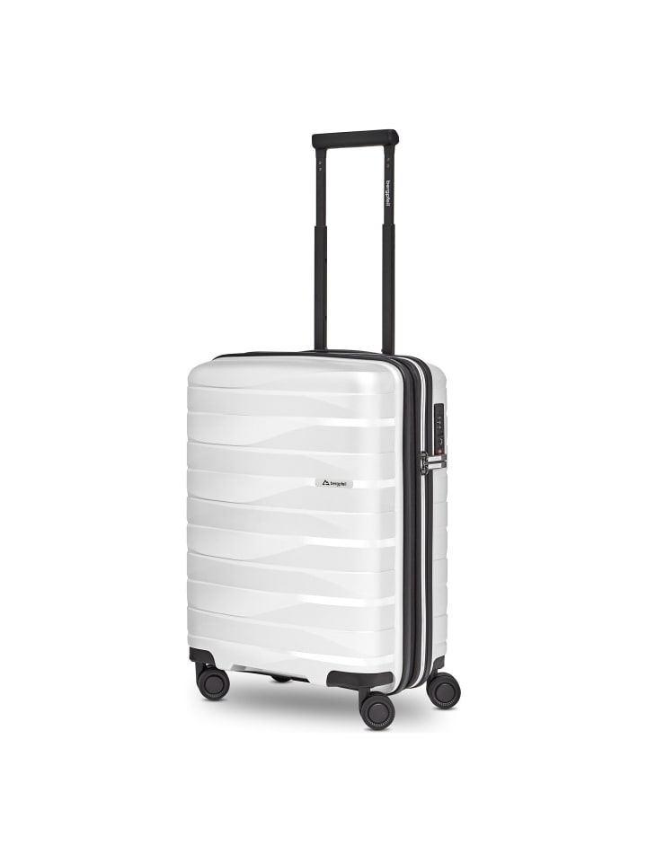 Travel 4 Rollen Kabinentrolley S 55 cm mit Dehnfalte ice white metallic