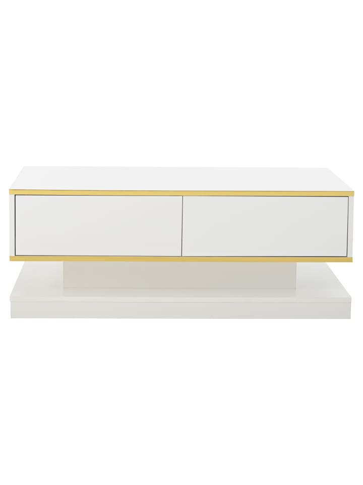 Couchtisch Sofatisch mit 2 großen Schubladen, 100*50*38cm