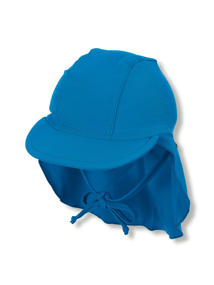 Bademütze mit Nackenschutz uni in blue