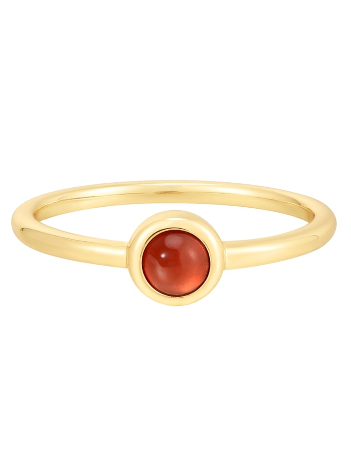 Ring aus Sterling Silber mit Granat in gelbgold