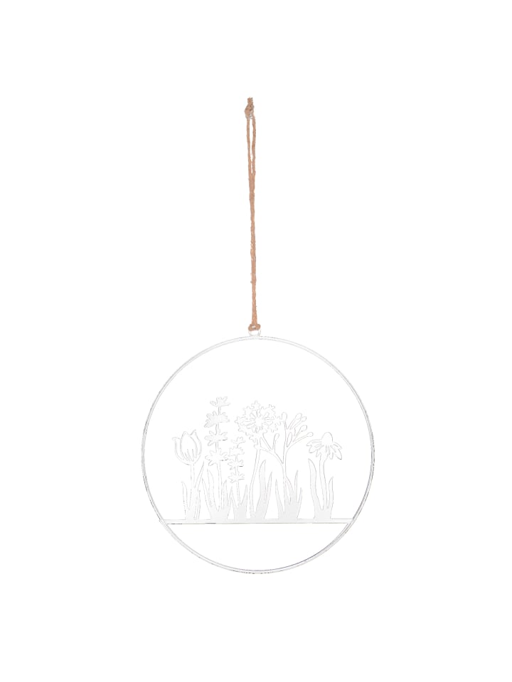 Aufhänger Blumenornament in Weiß