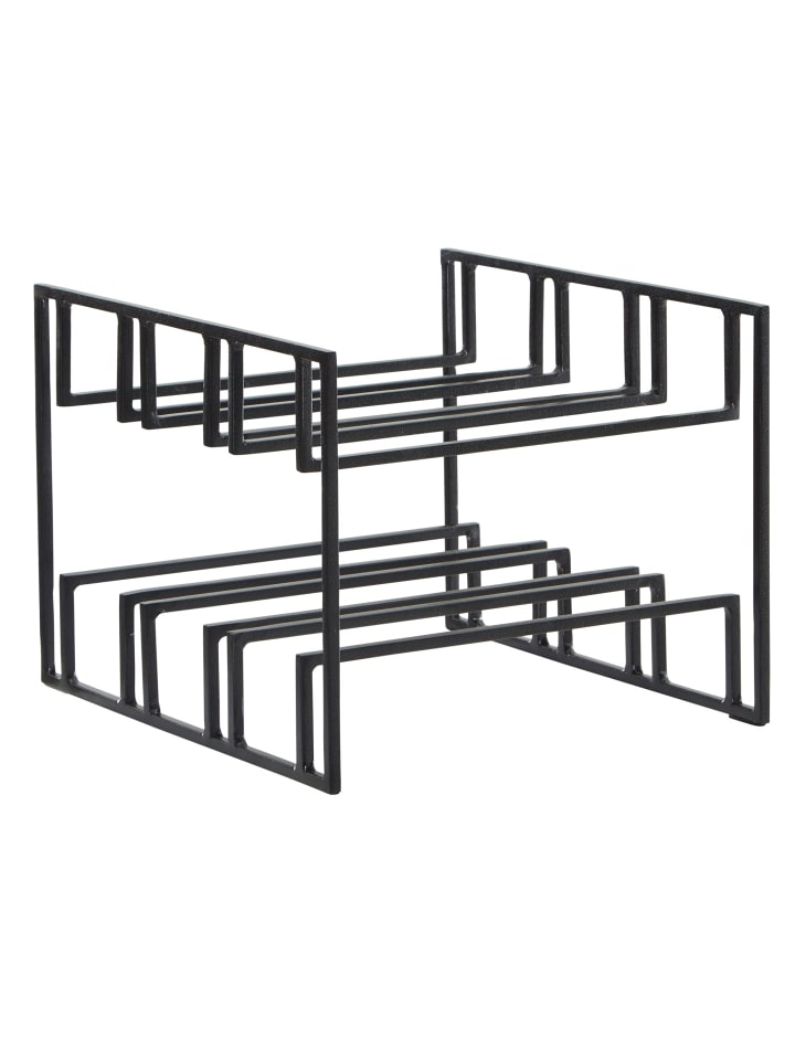 Weinregal in Schwarz / Aluminium / 29x25x21