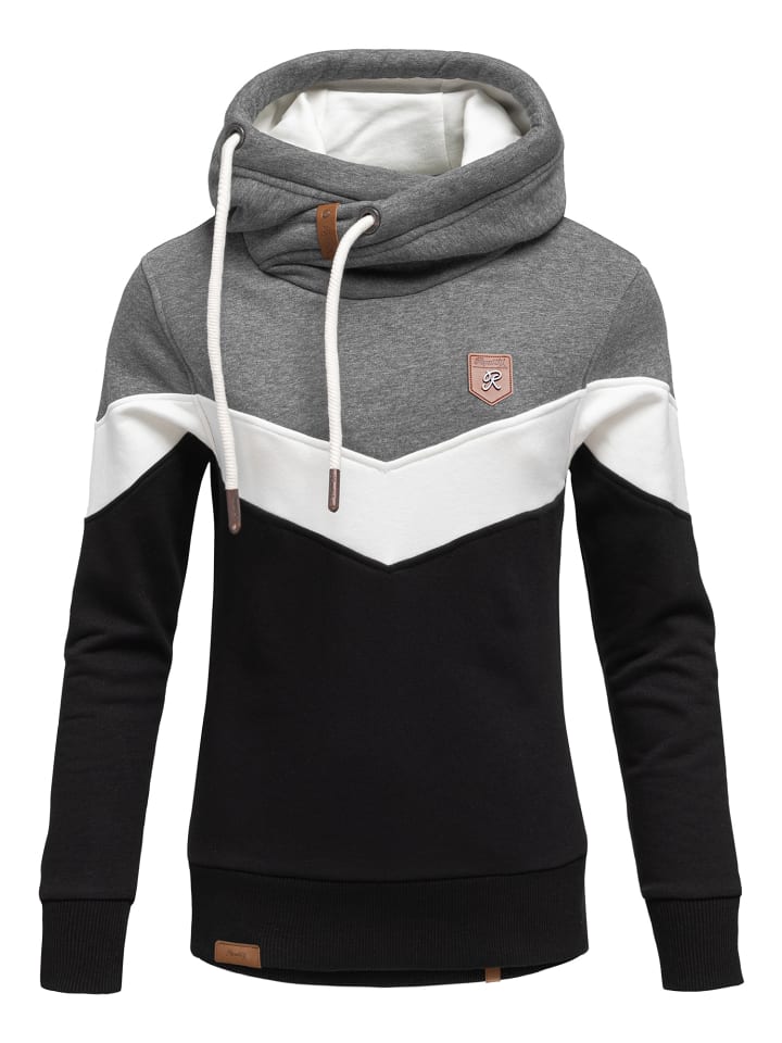 Kapuzenpullover BRISTOL in Anthrazit/Weiß/Schwarz