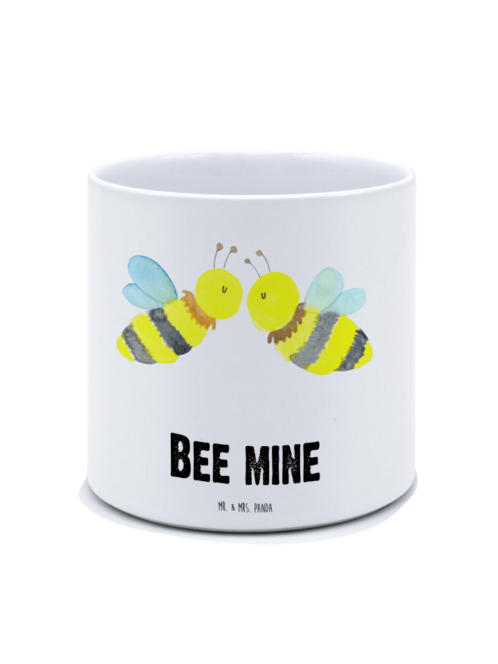 XL Blumentopf Biene Liebe mit Spruch in Weiß