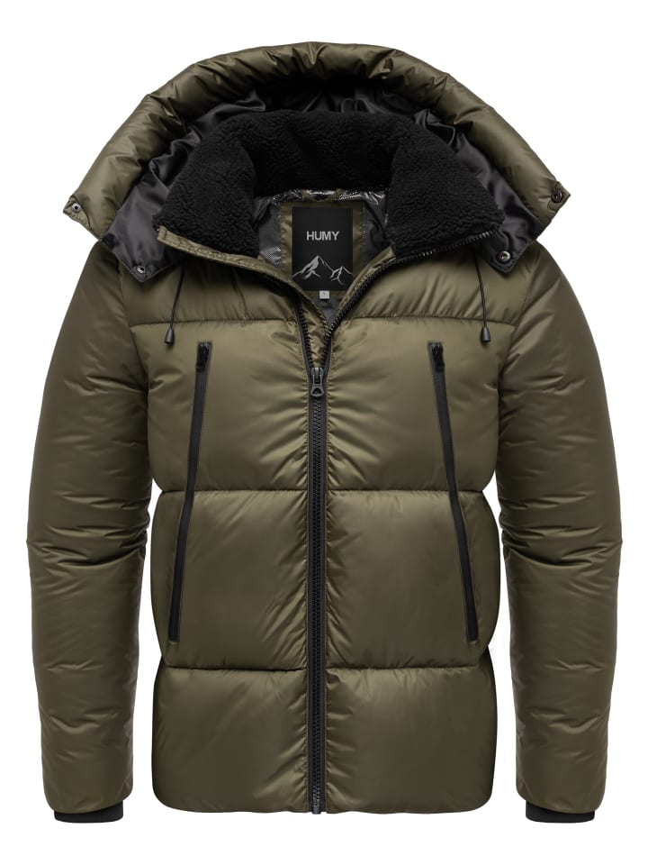 Winterjacke mit Kapuze in Olive