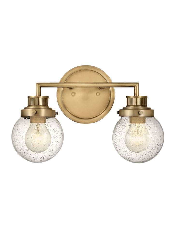 Wandlampe (B)37.3 x (H)25 cm in Messing Antik Klar/Transparent
