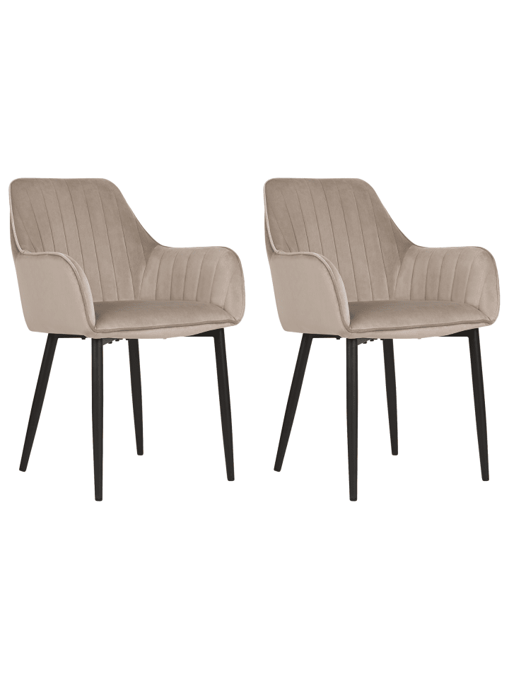 2er-Set Esszimmerstuhl WELLSTON in Beige/Schwarz