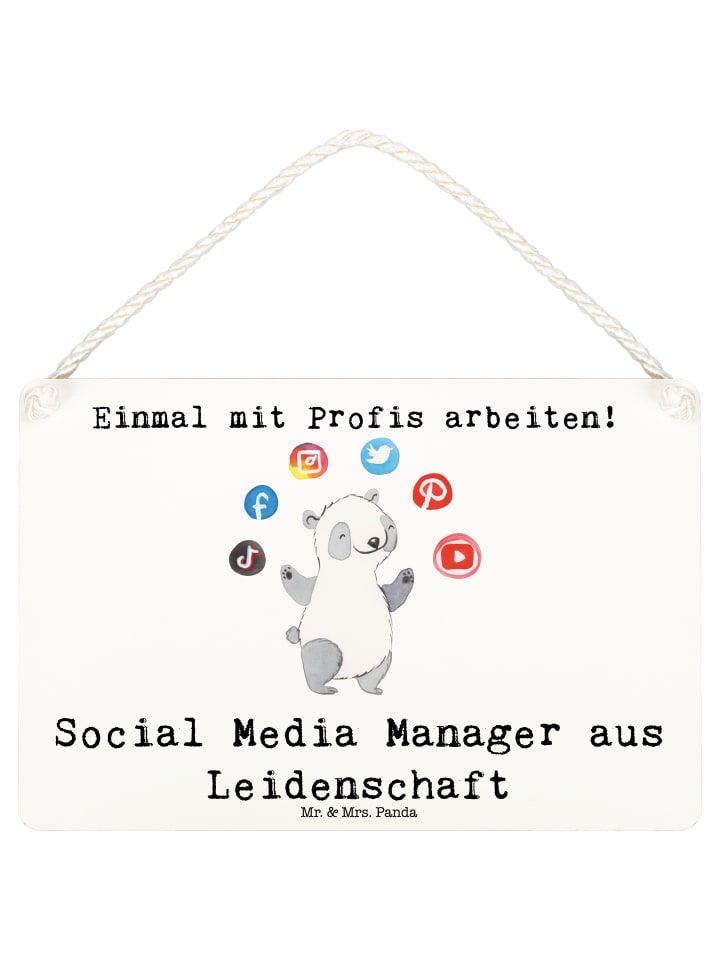 Schild Social Media Manager Leidenschaft mit Sp... in Weiß