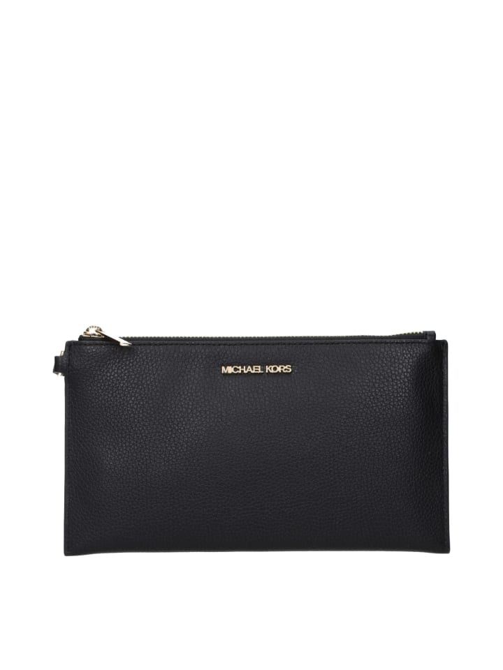 Schwarz Leder Clutch Tasche
