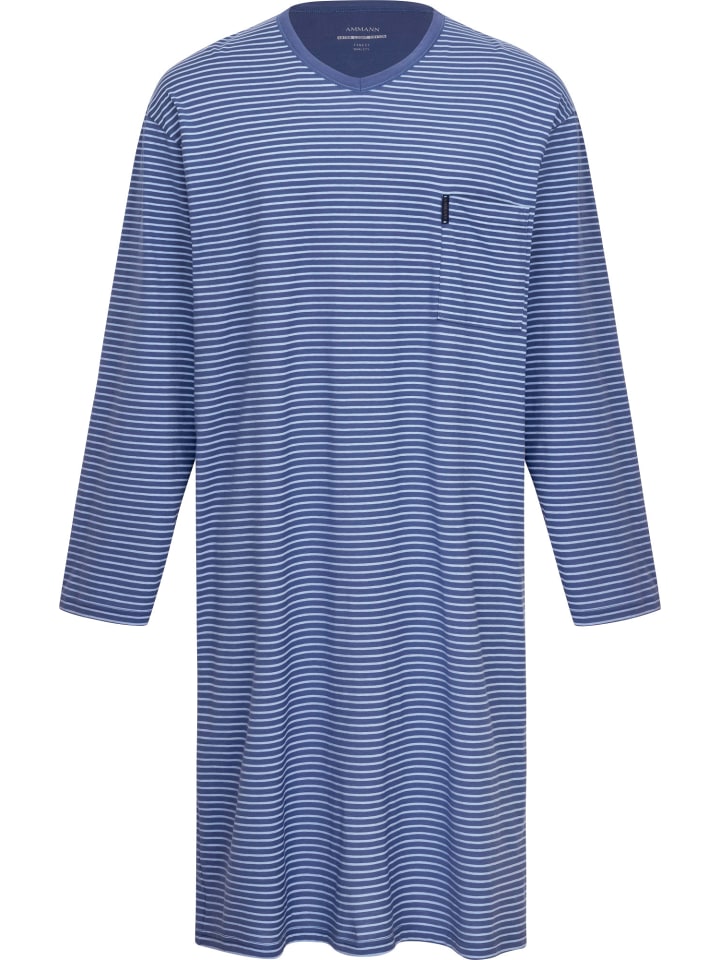 Single-Jersey Bio Nachthemd in rauchblau