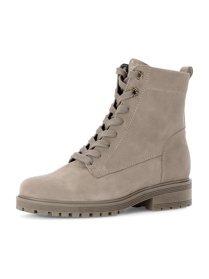 Schnürstiefeletten in Beige
