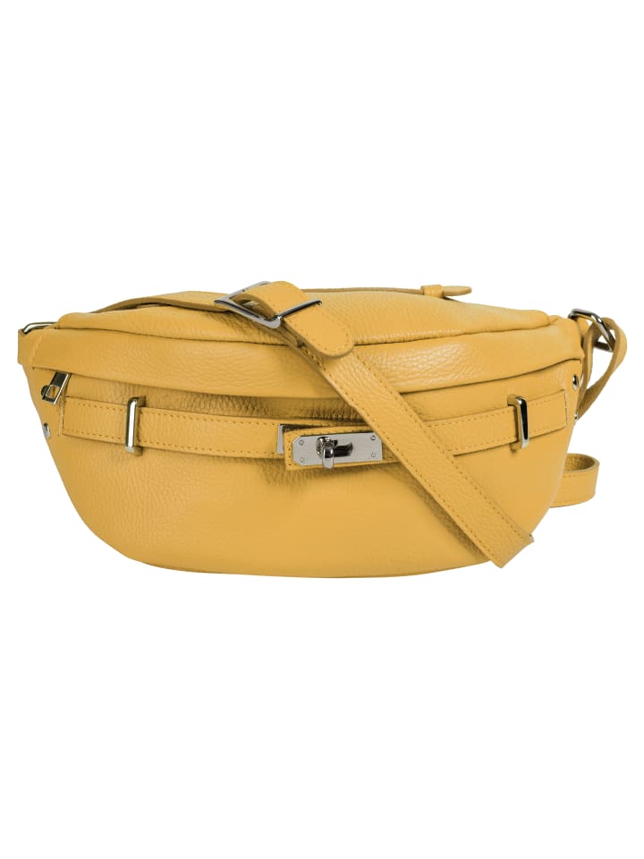 Gürteltasche echt Leder in gelb