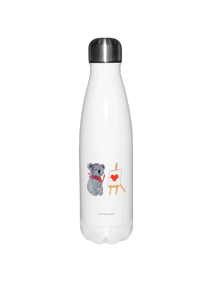 Wasserflasche Koala Künstler ohne Spruch in Weiß