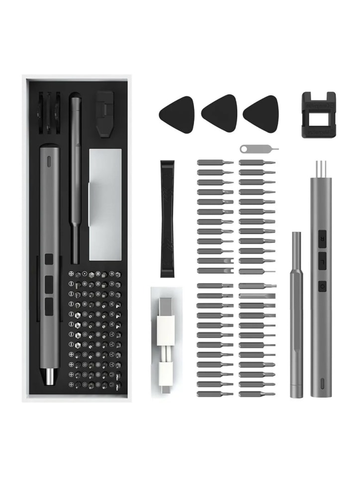57in1 Elektroschrauber austauschbaren Bits, Magnetisierer in Schwarz