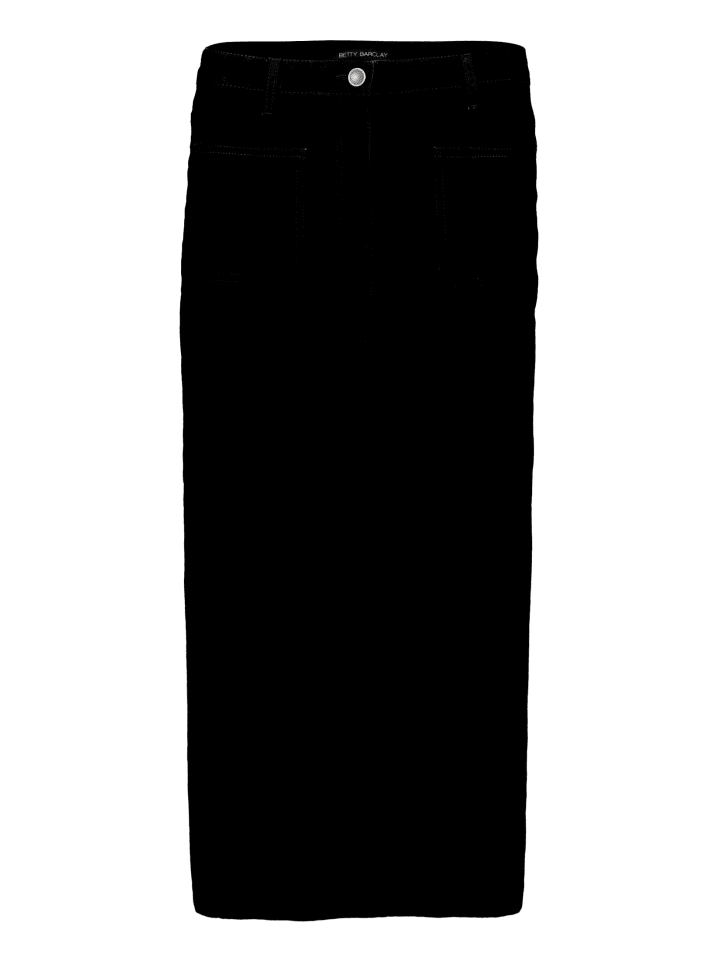 Jeansrock mit aufgesetzten Taschen in Black Denim