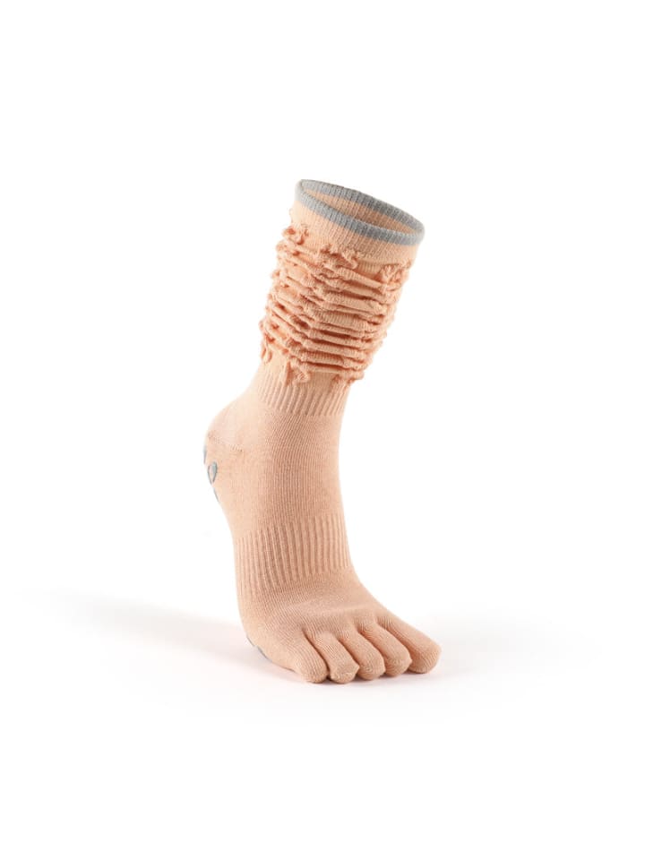 Yoga-/Pilates-Zehen-Socken – Stulpen-Optik – Anti-Rutsch in Orange