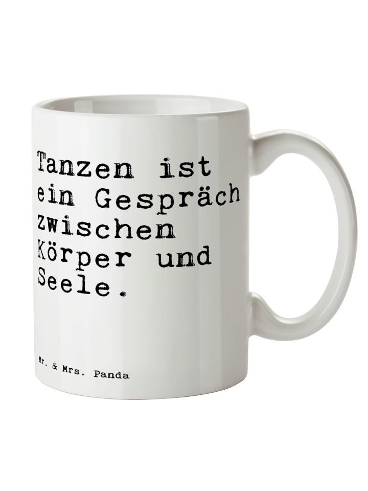 Tasse Tanzen ist ein Gespräch... mit Spruch in Weiß