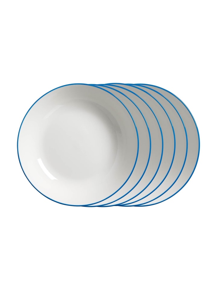 6er Set Suppenteller Adela in Blau ø 20 cm