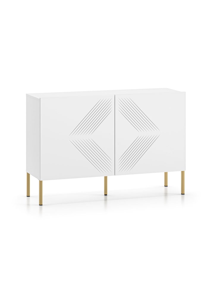 Sideboard Clearing weiß / einzelne Füße gold 114 / 37 / 77cm
