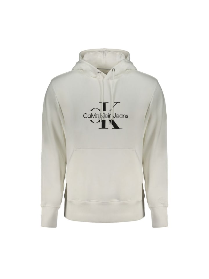 Weiß Baumwolle Herren Pullover